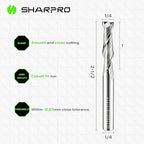 Spiral Upcut Router Bit 1/4 Inch Shank 1/4 Inch Cutting Dia. 1'' CL. Extra Long 2-1/2'' OVL. Carbide Upcut CNC Bits, Ideal for Wood Engraving and Plunging Applications (5PCS)