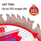 Circular Saw Blade Woodworking TA Series 10" 50-Tooth 5/8" Arbor, Combination Wood Cutting Saw Blade,Special Anti-Thermal Adhesion Coating on Cutting Head -TA, COM 10" 50T 5/8"