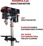 BUCKTOOL 12 INCH 6.2A Professional Bench Drill Press, 3/4HP Powerful Benchtop Drill Press, Variable Speed Drill Press with IIIA Laser and Work Light