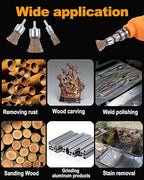 Rocaris 15 Pack Brass Coated Wire Brush Wheel & Cup Brush Set with 1/4-Inch Shank, 3 Sizes Coated Wire Drill Brush Set Perfect for Removal of Rust/Corrosion/Paint