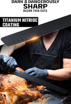 Dalstrong Slicing Knife - 12 inch - Shadow Black Series - Black Titanium Nitride Coated - High Carbon - 7CR17MOV-X Vacuum Treated Steel Carving Knife - Sheath - Kitchen Knife Slicer - NSF Certified
