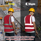 BeautyWill Custom Logo 10/20 Pack Safety Vest Class2 High Visibility Vest with Pockets Breathable Construction Vest Bulk