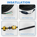 MAXKOSKO in Line Heating Cable Prevents Water Supply from Freezing, CSA Certified Safe for Drinking Water Pipe, 120V 10Ft