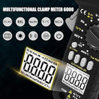 AIOMEST Digital Clamp Meter, TRMS 6000 Counts Multimeter NCV Tester for AC/DC Voltage Current Capacitance Temp Frequency Resistance Measuring with Backlit AI-7200B