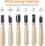 Wood Carving Tools Set - Chisel Set with Canvas Case, Carving Chisels Set Woodworking for Adults, Wood Whittling Knives Tools Set for Beginners, Hobbyists and Professionals