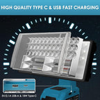 40W 4200LM Cordless LED Work Light Flashlight Compatible with Makita 18V Li-Ion Battery with 3 Lighting Modes and USB Charging Port for Job Site,Camping,Hiking, Indoor,Outdoor