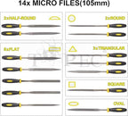 Topec 26Pcs File Set, Round and Flat File Kits are Made of High Carbon-Steel, Ideal Wooden Hand Tool for Woodwork, Metal, Model & Hobby Applications