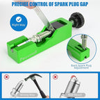 Spark Plug Gap Tool, Spark Plug Gapping Tool with 32 Blade Steel Feeler Gauge, Universal Spark Plug Gap Tool for Most 10mm 12mm 14mm 16mm Spark Plugs (Green)