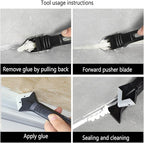 Multifunctional 3-in-1 Silicone Caulking Tool kit - The Ultimate Tile Joint Treatment Tool for Cleaning, Leveling, Seam Pressing, Shaping and Edge Finishing (Plastic Scouring Blade)