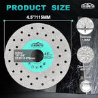 Rock Slab Grinding Disc - 4.5 inch Glass Cutter Disc (5pcs), Granite Cutting Blade, Diamond Grinder Wheel for Rock Slab, Stone, Tile, Marble, Granite, Glass Diamond Saw Blades