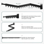 Clothes Drying Rack,Laundry Drying Rack,Clothes Rack Wall Mount,Wall Mounted Clothes Hanger Rack,Laundry Rack Folding,Retractable Clothing Rack,Collapsible Clothes Hanging Rack(Loop,Black)