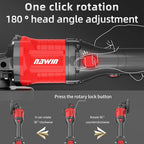 NAWIN Cordless Angle Grinder, 4-1/2 Inch Variable Speed Angle Grinder, Cordless Grinder With 2×7.5Ah Battery And Charger, 9000rpm Brushless Motor, Battery Angle Grinder Tool For Metal Wood（7.5Ah）