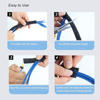 CrocSee 10ft - 3/8 inch Braided Cable Management Sleeve Cord Protector - Self-Wrapping Split Wire Loom for TV/Computer/Home Theater/Engine Bay - Black