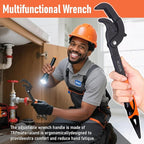 Pipe Wrench Set, 10” and 15” Self Adjusting Wrench 2-Piece Plumbing Tools for 0.55“-2.36”/14-60mm Standard Nuts, Irregular Nuts,Pipes Use