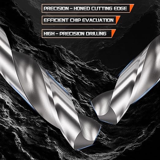 Drill Bit, 6.2mm Cutting Diameter, 4241 HSS 118° Cutting Angle Uncoated Bright Versatile Jobber Bits - (Applications: for Drilling Plastic Wood Soft Metal), 5-Pieces