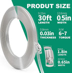 30FT Hose Clamps,304 Stainless Steel Hose Clamp Assortment Kit DIY Metal Strapping with Holes+15 Fasteners,Adjustable Worm Gear Large Hose Clamps Metal Band Screw Clamp Straps for Pipe,Duct,Tube