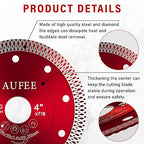 5 Pcs Diamond Saw Blades, 4'' Tile Cutting Blades for Angle Grinder, Glass Cutting Disc Grinder Blades for Cutting Porcelain Ceramic Granite Marble (Red)