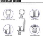 C Clamps – 304 Stainless Steel Beam Clamps with M10 Screw Ring | Adjustable, Rust-Resistant I Beam Clamps for Ring Beams, Welding, Woodworking, Plants & Desk Use. Wide Jaw Openings(75MM)2-Pack