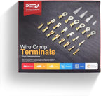 PEBA Crimping Tool Kit, 20 Types Spade Connectors, Ratchet Crimping Pliers AWG 24-14 for 2.8mm 3.5mm 3.9mm 4.8mm 6.3mm Open Barrels Pin Terminal | Speaker Connectors Terminal - Crimper Tool Kit