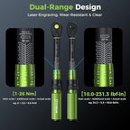 1/4 Torque Wrench with Bike Tire Repair kit, 37Pcs Dual-Range【1-26 Nm/10-231.3 in.lb】±3% Precision Inch Pound Torque Wrench, 72 Tooth Dual-Direction for MTB, E-Bike, Moto Maintenance