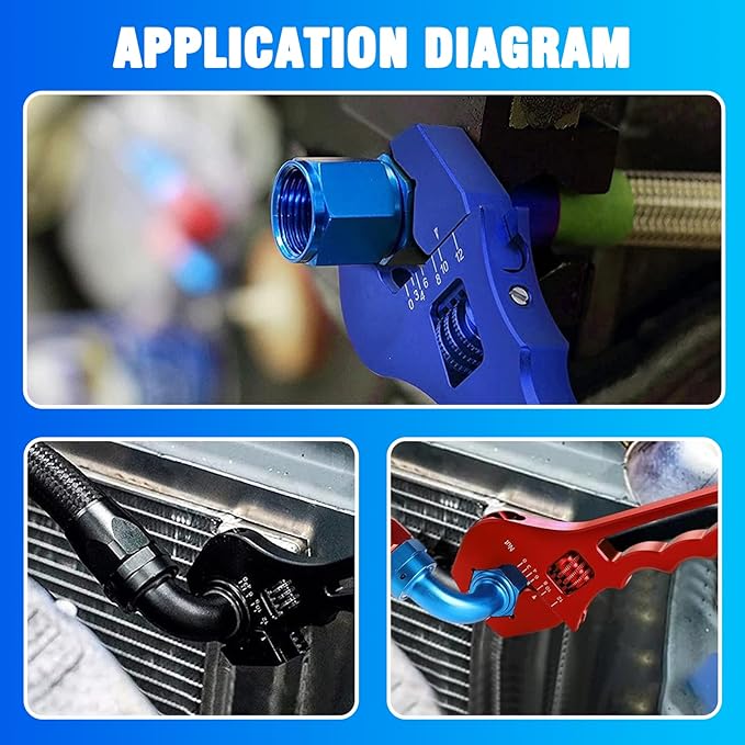 AN Hose Fitting Adjustable Wrench 3AN-12AN Lightweight Aluminum (Red-Non-Marring)