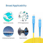 3m(9.84ft) OS2 SC/SC to SC/SC Fiber Patch Cable Single Mode Fiber,9/125µm OD 3.0mm Cable Diameter Fiber Optic Cable