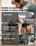 Cordless Drill, 20V MAX Power Drill Set with Dual Power Pack & Charger, 3/8 Inch Keyless Chuck, Variable Speed, 25+1 Position and 56PCS Bits/Screws, Power Tools for Home Projects
