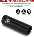 CASOMAN 1/2-Inch Drive x 17mm Deep Impact Socket, 6-Point, Metric, CR-MO