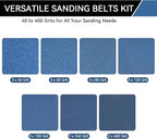 1x30 Inch Sanding Belts 21 Pcs 7 Grits Sizes (3 Each of 40/60/80/120/150/240/400 Grits) Heavy Duty Belt Sander Zirconia Belt Sander Paper for Wood, Metal, Stainless Steel, Cars, and Furniture