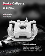 cciyu 19-B2781A Rear Right Brake Caliper Assembly w/Bracket For Nissan For Altima 2.5L 2007-2012,For Nissan For Altima 3.5L 2007-2012,For Nissan For Maxima 3.5L 2007-2008