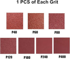 2 inch x 72 inch Sanding Belts, 40 60 80 120 180 240 400 Assorted Grits Aluminum Oxide Sandpaper for Belt Sander, 7 Pack