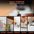 GONANZA Mini Cordless Rotary Tool Kit - 5-Speed with LED Light,Includes 78 Accessories,3.7V Type-C Rechargeable, Ideal for Grinding,Polishing,Cutting,Engraving,Drilling,DIY Crafts