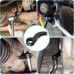2Pcs Pry Bar Wrench Adapter & Ratchet Pry Bar Attachment for 1/2" 8pt Square Profile, Crowbar Adapter Head, Tight Space Half Shaft Removal Car Repair Tools