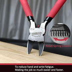 6 inch Side Cutters - Diagonal and Spring Loaded Wire Cutters with Non-slip Red Handle, Ideal for Jewelry, Crafting, Zip Tie, Heavy Duty
