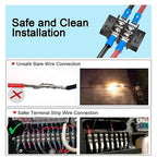 MILAPEAK Terminal Block - 2 Pack 2 Positions 200v-450v 20-30A Dual Row Screw Terminals Strip + 8 PCS Copper Wire Fork Connectors