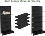 Eastern Tree Pegboard Display Stand, 3x6.5 Feet Gondola Retail Shelving Wall Display for Convenient Grocery Office Supply or Retail Stores, Standing Peg board Display Rack with 20 Hooks