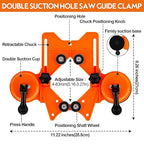 THINKWORK Diamond Drill Bits, Dry/Wet Brazing Hollow Drill Hole Saw Kit, 12 PCS Tile Opener (1/4"-2”) with Double Suction Cups Hole Saw Guide Jig, Suitable for Glass, Ceramic, Tile, Marble, Porcelain