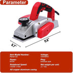 BHTOP Electric Hand Planer, Wood Planer for Woodworking, 3-1/4 Inch Corded Planer with Blades, Edge Guide（8201）