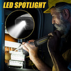 Luasmx Rechargeable LED Work Light, Black, Portable Hook Mechanic Flashlight for Car Repair/Mechanics/Camping/Emergency