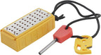 Smith's 50562 Pack Pal Tinder Maker with Fire Starter – Stainless Steel Grater –Striker – Natural Tinder – Outdoor Survival Tool – Lightweight – Portable, Yellow