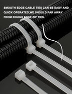 HS Clear Zip Ties 6 Inch Small (Bulk 1000 Pack) 18 LBS Self Locking Zip Ties White Nylon Ties Thin,Strong and Durable