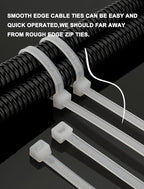 HS Narrow Zip Ties 4 Inch (600 Pack) Cable Ties in Black and White 18 Lbs Self-Locking Wire Ties Assortment for Electronics Cord Management