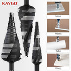KAYGO M35 Step Drill Bit for Metal, 3/16 to 7/8 inch Step Drill Bits for Stainless Steel Aluminum Wood Plastic,1/4 -inch Hex Shank,Spriral Drouble-Fluted