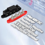 Heart Horse Power Distribution Block Bus Bar 5/16'' Terminal Stud 4 Post with Cover 250 Amp Rating for Marine Automotive and Solar Wiring RV Boat (250A, 5/16'', Red+Black)