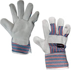 Work Leather Gloves with Cool Cotton Lined Backing Lightweight & Versatile Split Leather Safety Cuff Work Gloves