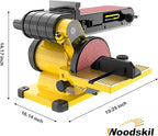 4.3A Belt Sander, 4 x 36 in. Belt & 6 in. Disc Sander, Double Dust Exhaust Port, Steel Base, 2Pcs Sandpapers Included