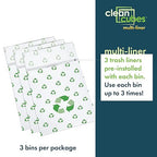 30 Gallon Multi-Liner Disposable Trash Cans (3-Pack) with Fitted Trash Bags - Reusable Garbage and Recycling Bins for Parties, Events, and More (Recycle - 17" Height x 14" Width x 30" Depth)