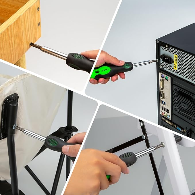 8-in-1 Multi-bit Screwdriver Set Tool All in One, Portable Multi-Purpose Screwdriver, Slotted/Philips/Pozi/Torx/Square,Nut Driver