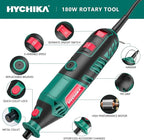 HYCHIKA 180W Rotary Tool, Variable Speed Rotary Tool Kit with Flex Shaft, 173pcs Accessories Kit & 8000-35000RPM Multi-Tool, Perfect for Cutting, Detail Sanding, Engraving, Wood Carving, and Polishing