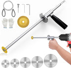 Inside Pipe Cutter for Pvc Pipe with Handle and Diamond Grit Cutting Wheel, Pvc Cutter Tool for Drill, 7 inch Adjustable Cutting Depth Gauge Guide with 1/4" Hex Shank